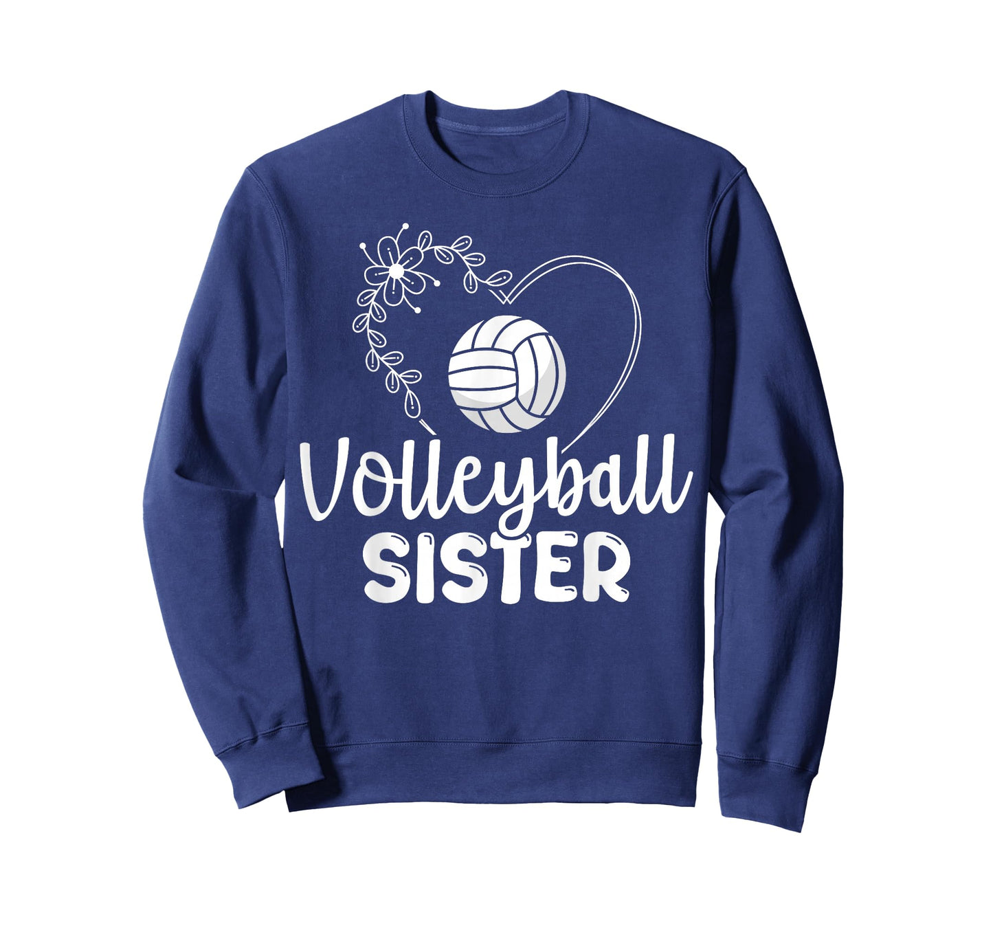 Floral Volleyball Sister Heart T-Shirt