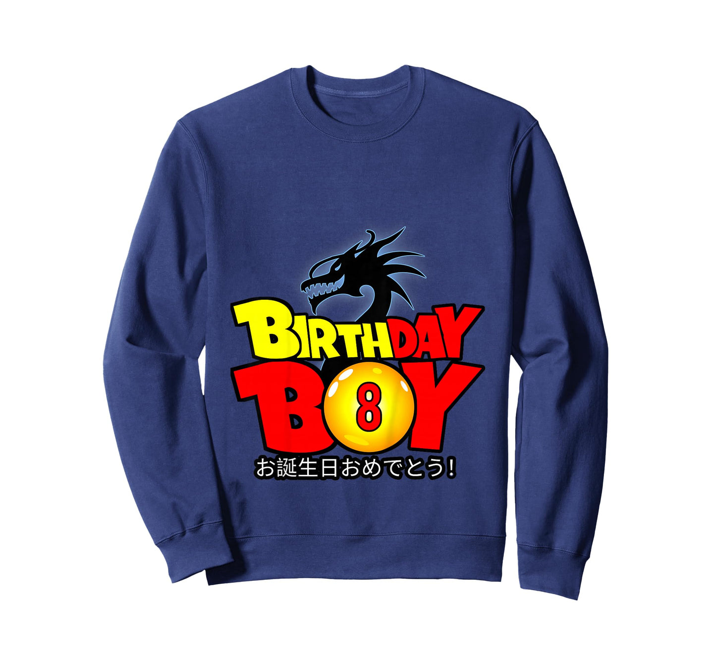 Kids 8 Year Old 8th Dragon Anime Style Birthday Gift for Boys T-Shirt