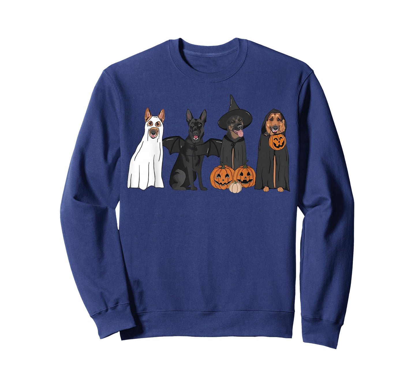 German Shepherd Dogs Lovers Ghost Witch Halloween Spooky T-Shirt