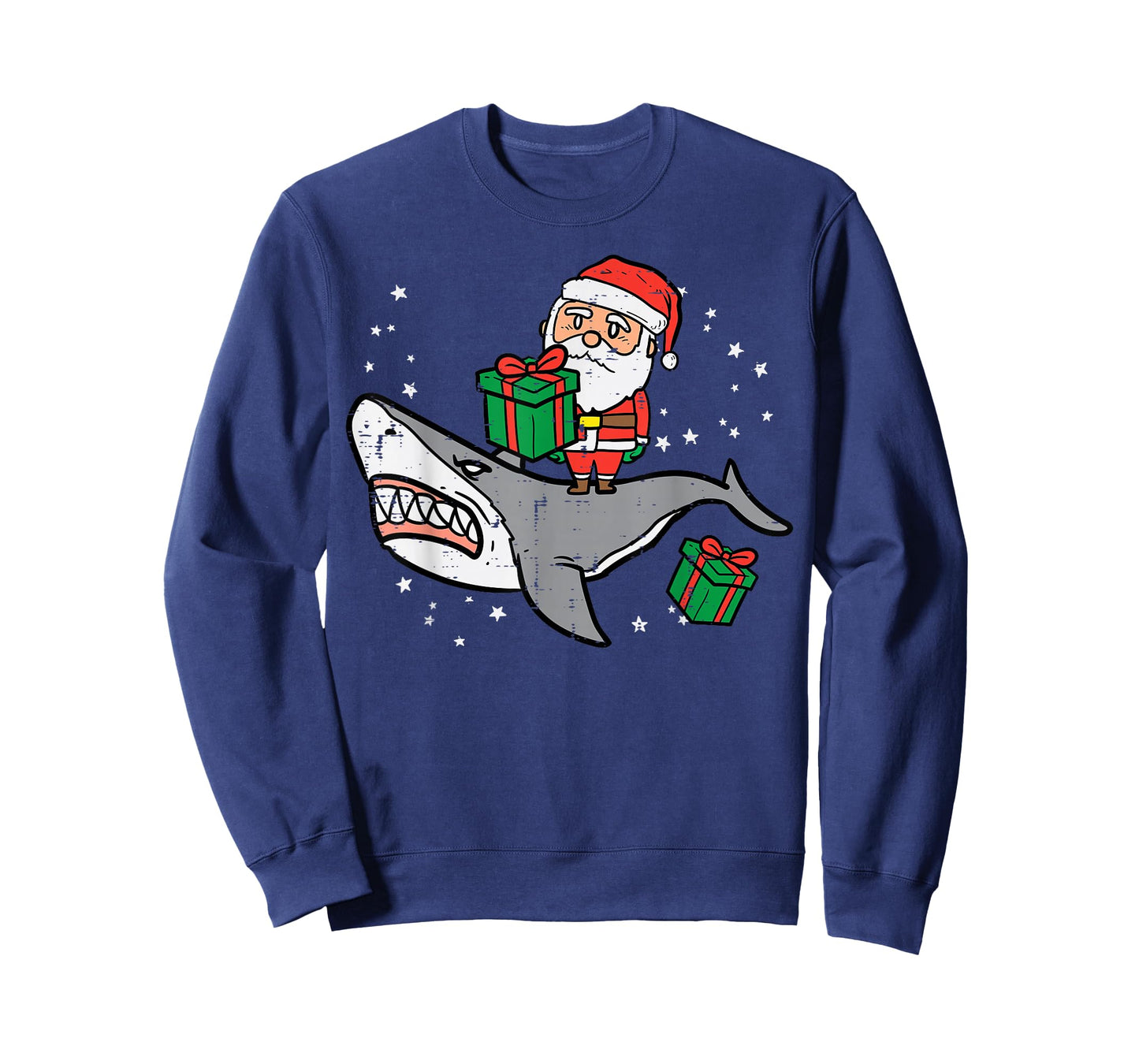 Santa On Shark Cute Christmas Xmas Boys Kids Toddler T-Shirt