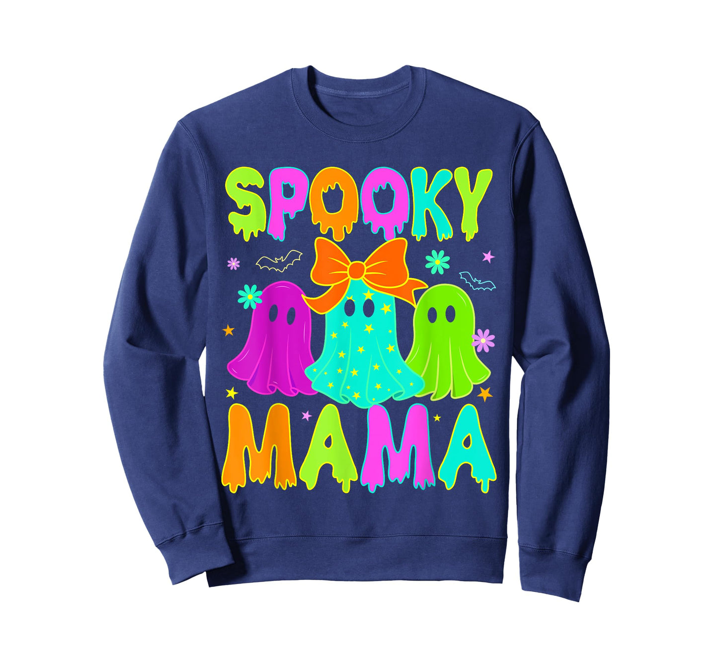 Spooky Mama Ghost Glow in Halloween Night Spooky Mom Mother T-Shirt