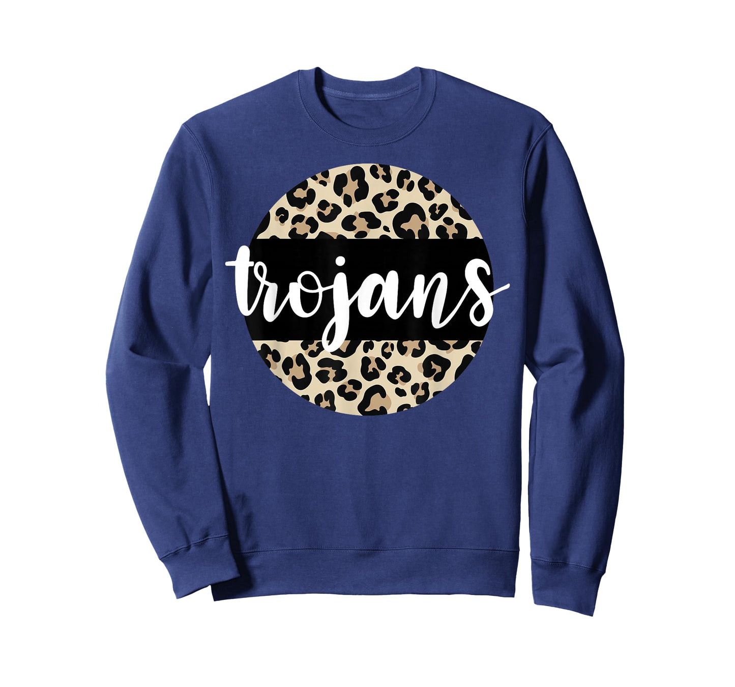 Leopard Print Trojans Team Mascot School Spirit Game Night T-Shirt