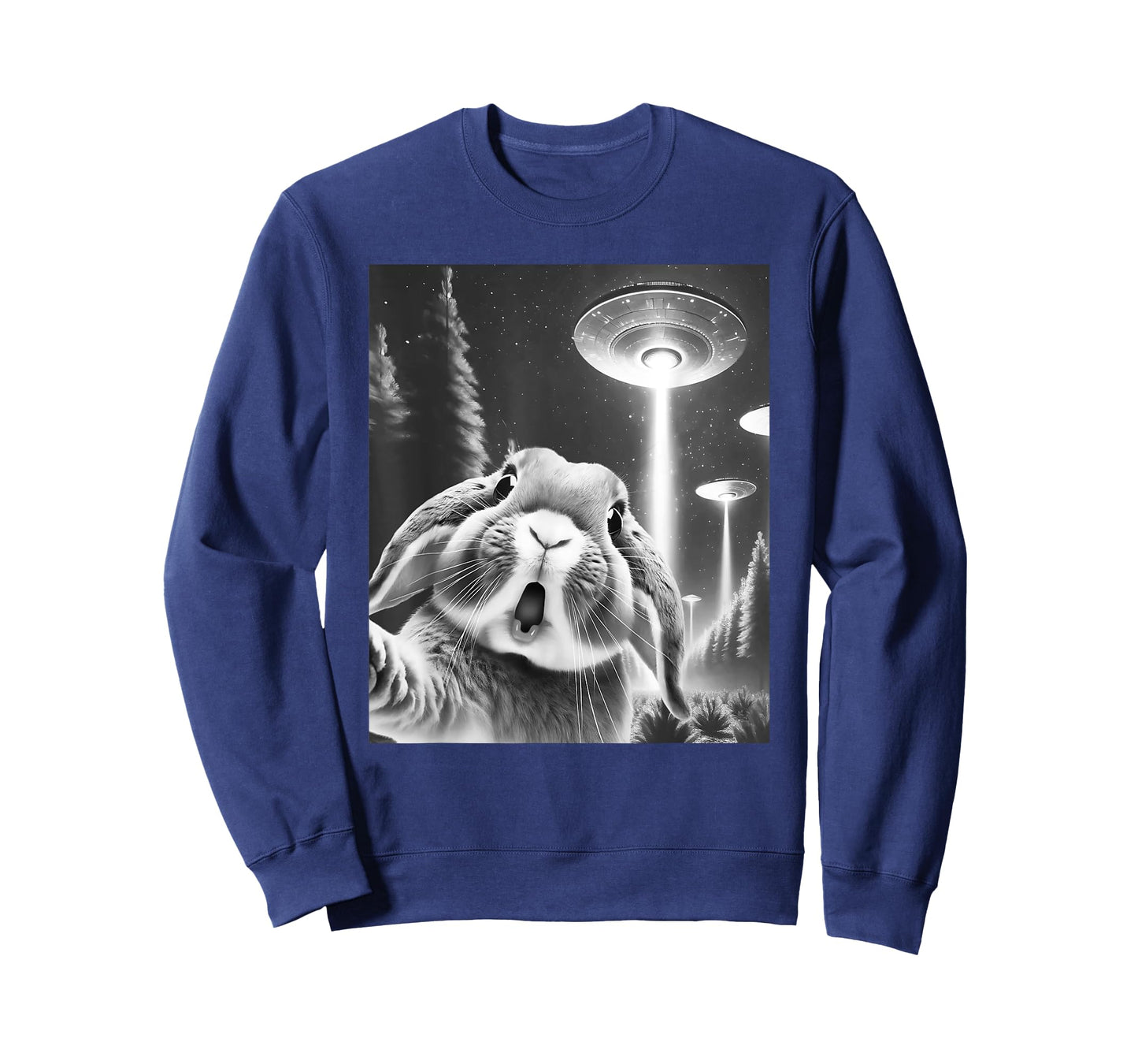 Funny Rabbit Alien UFO Taking a Selfie Animal Lover T-Shirt