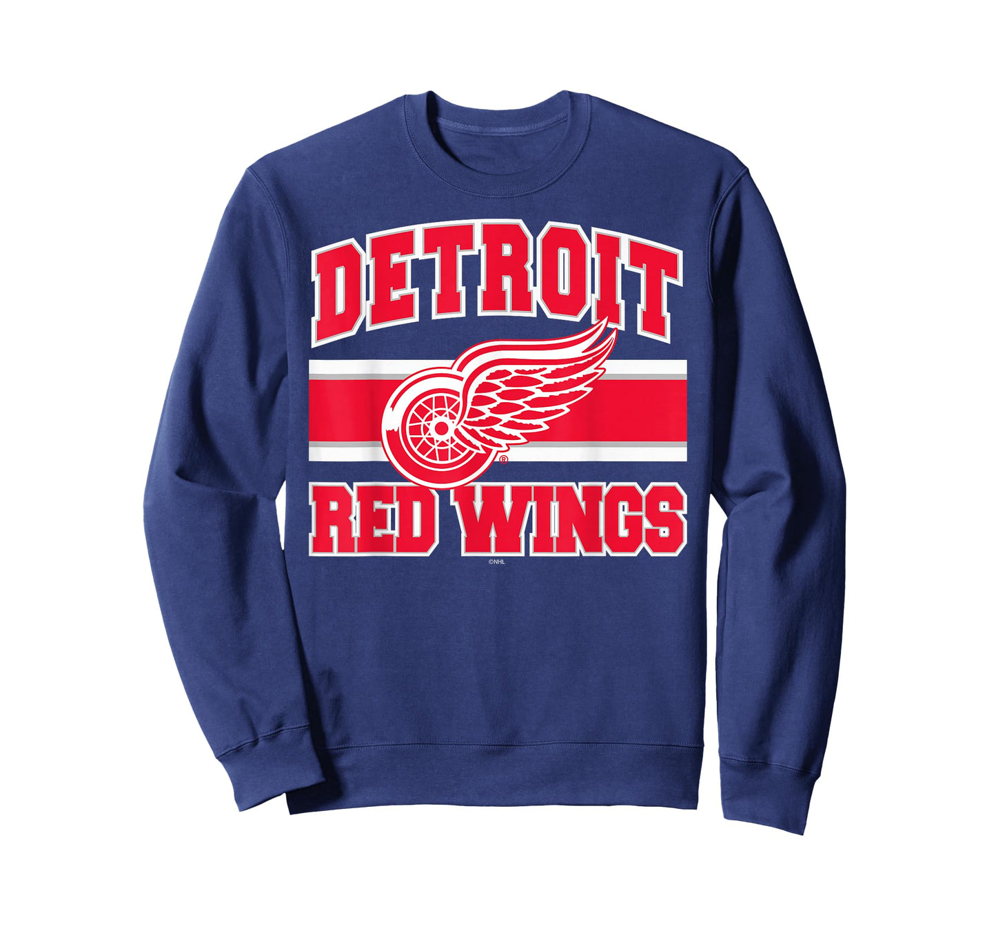 Detroit Red Wings Stripe Black Officially Licensed T-Shirt
