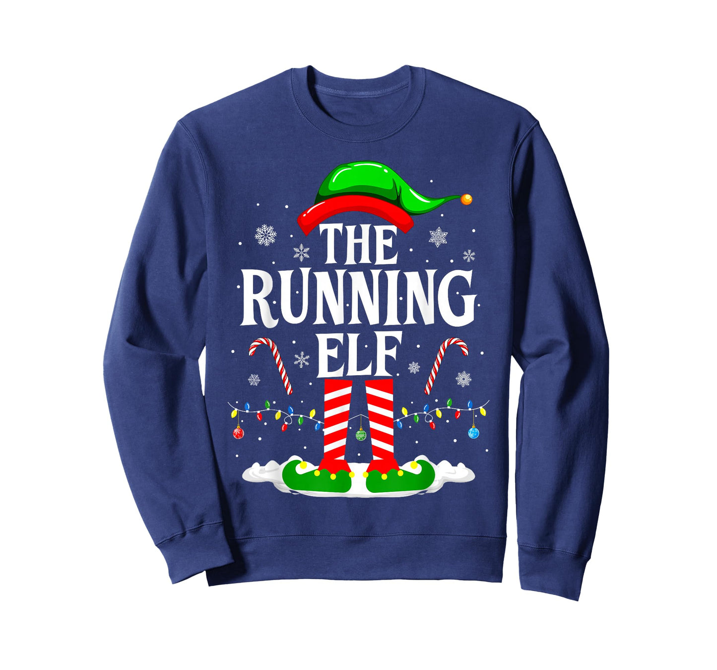 The Running Elf Xmas Running Funny Runner Christmas Running T-Shirt