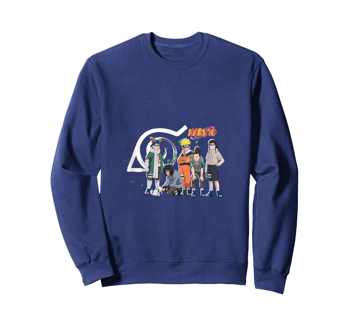 Naruto Characters & Konoha Emblem T-Shirt