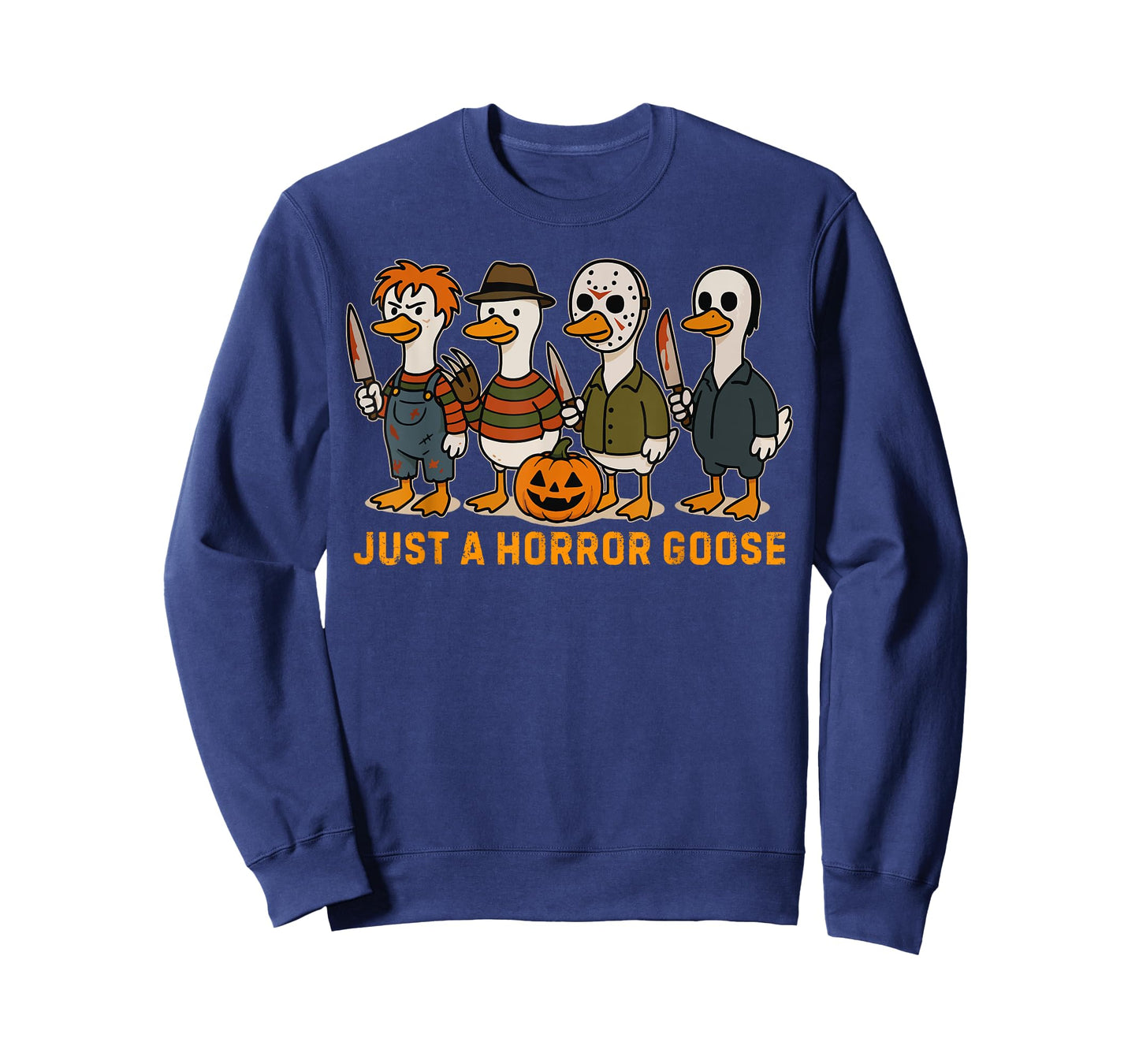 Funny Just a Horror Goose Halloween Silly Goose Meme Fans T-Shirt