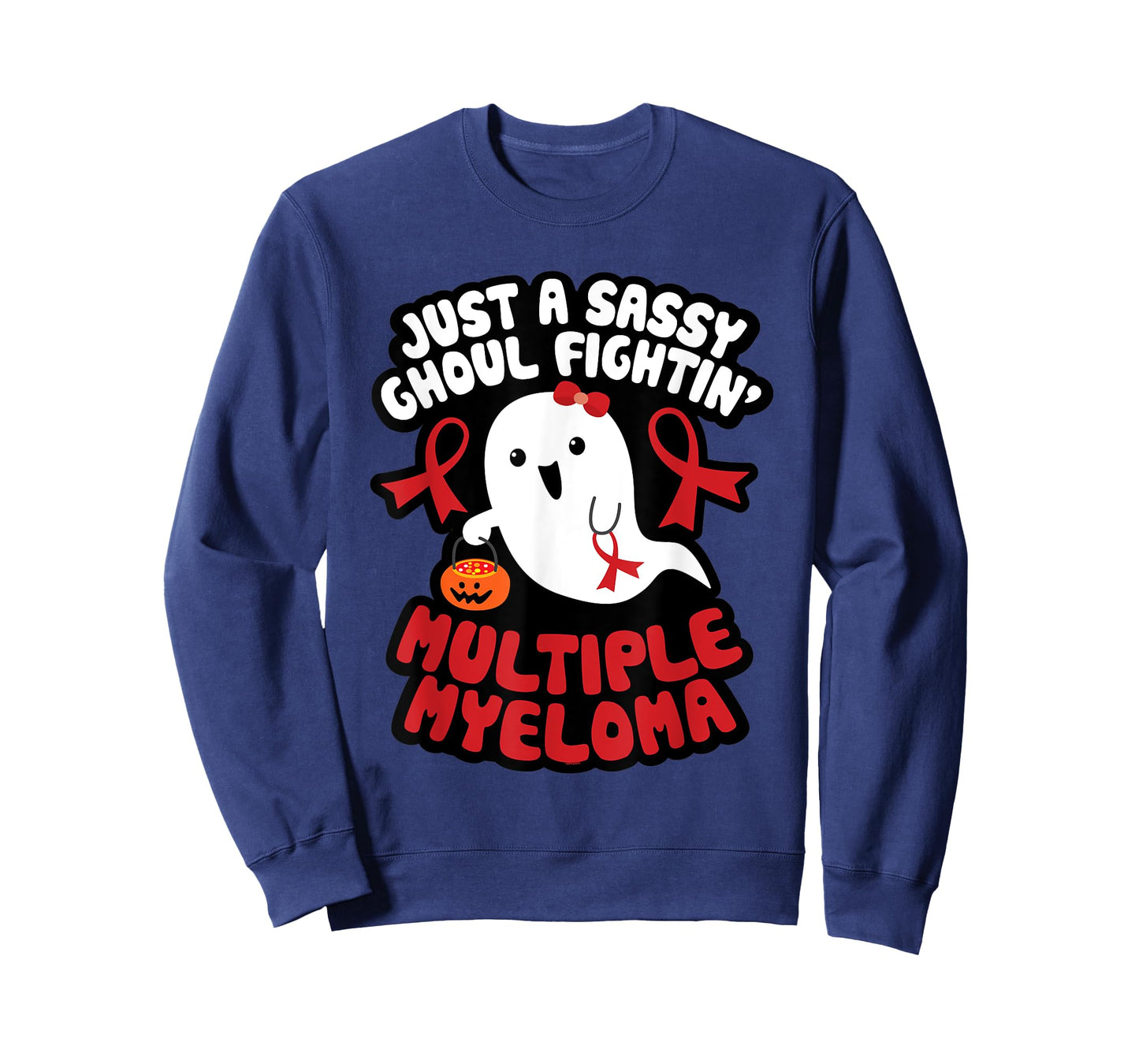 Sassy Ghoul Fighting Multiple Myeloma Halloween Cute Ghost T-Shirt