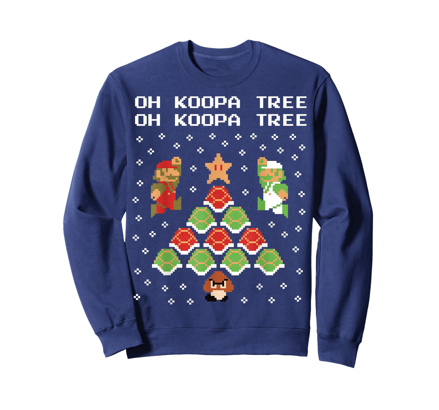 Super Mario Koopa Tree Goomba Christmas Graphic Short Sleeve T-Shirt