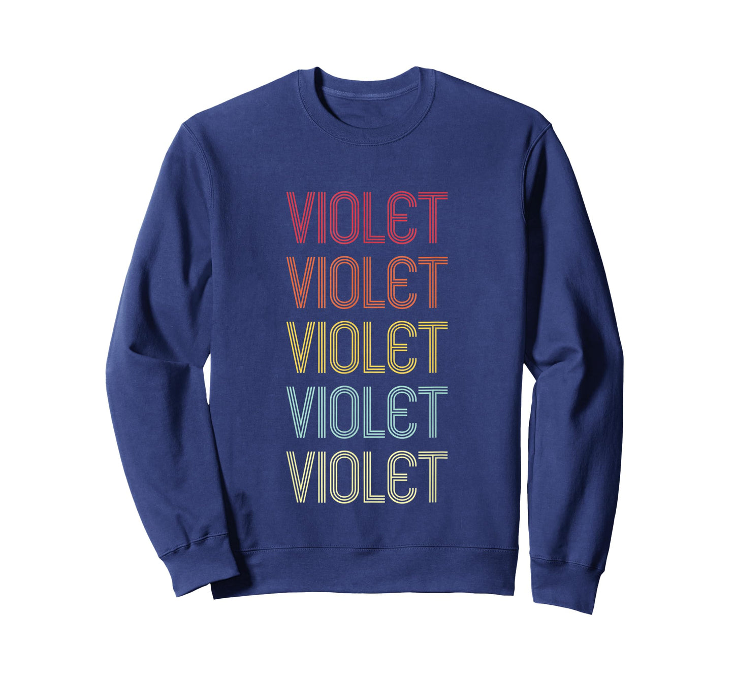 Violet Retro Wordmark Pattern Vintage Personalized 70s T-Shirt