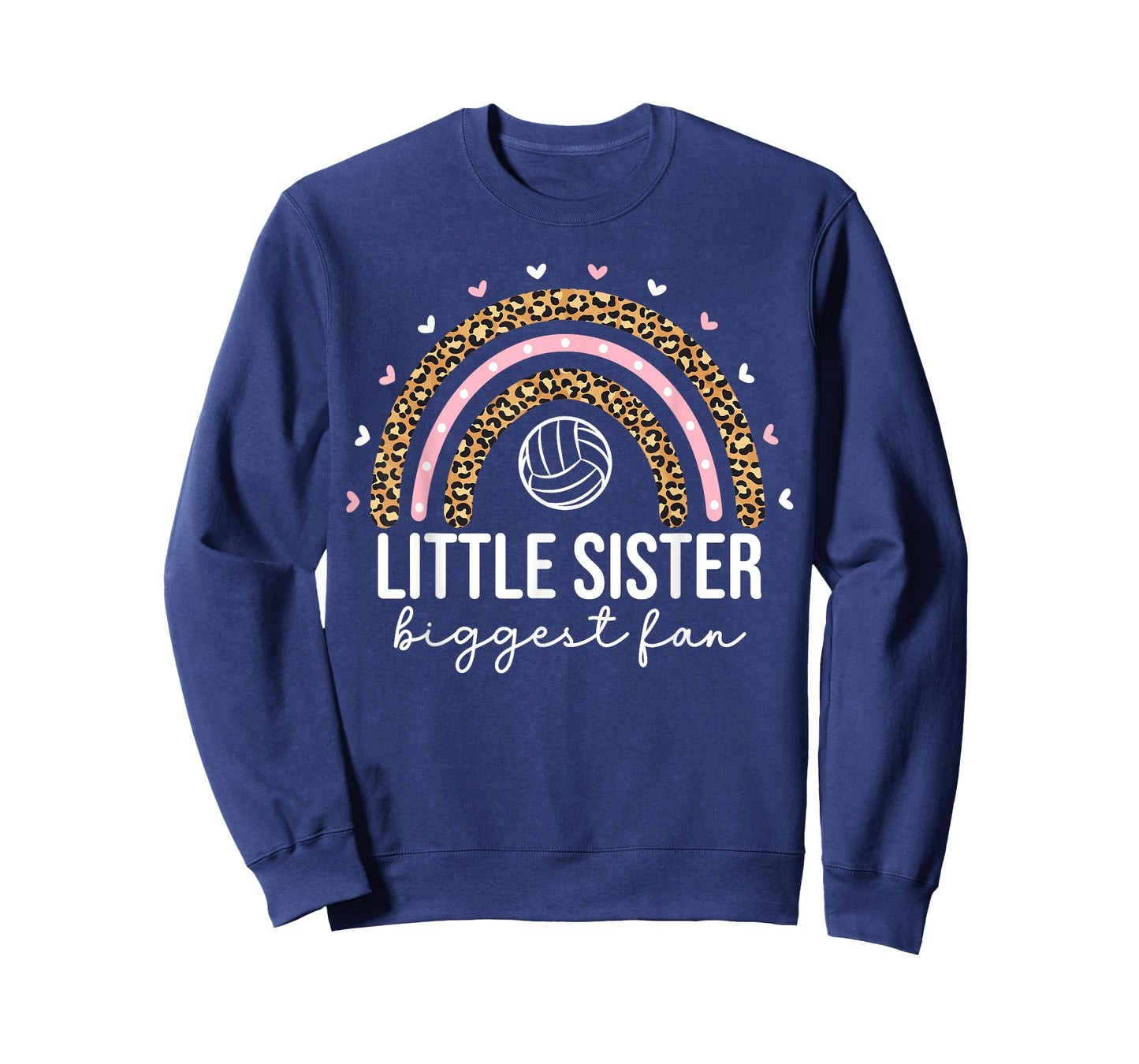 Cute Volleyball Little Sister For Girls Kids Leopard Rainbow T-Shirt