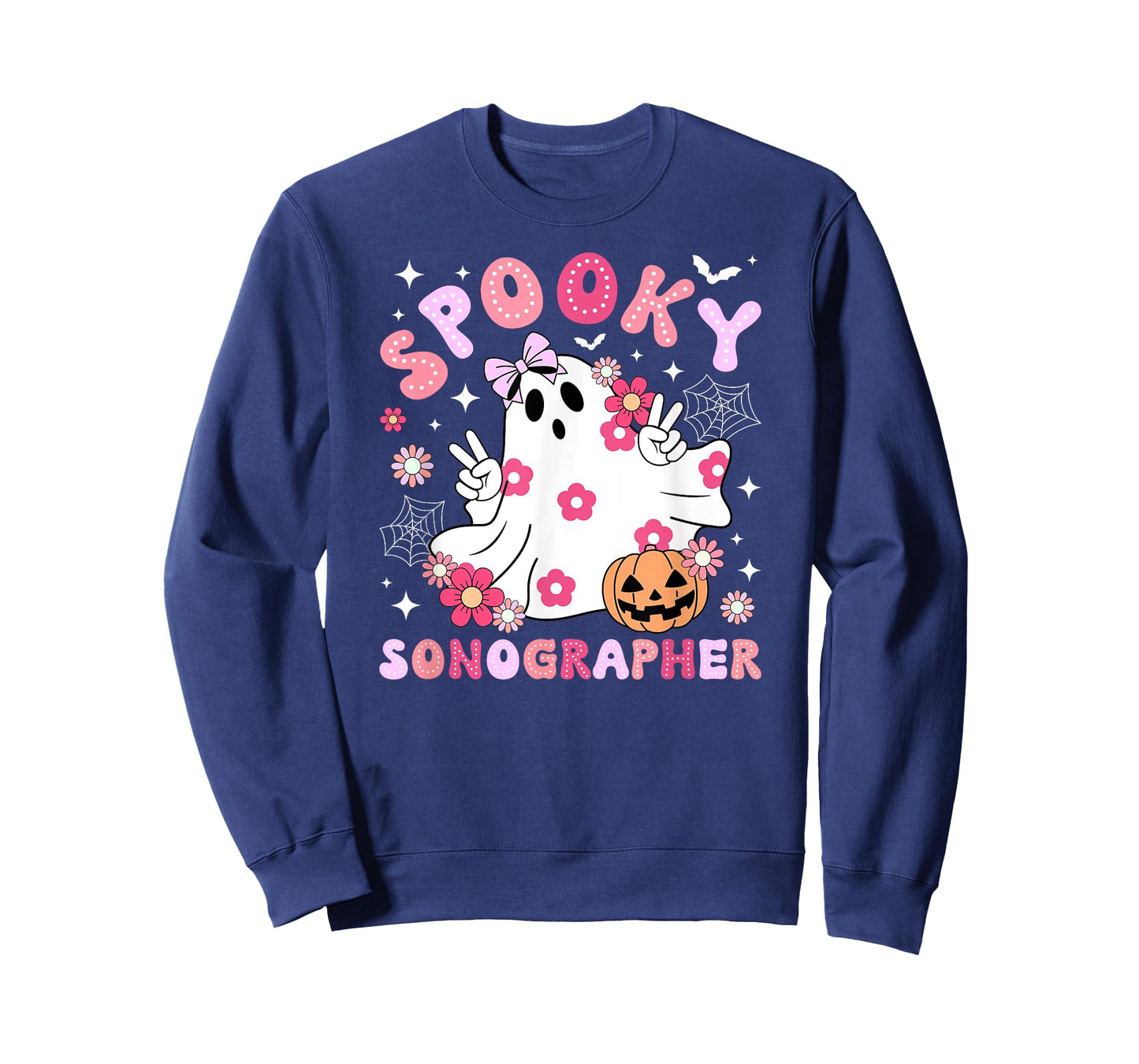 Spooky Sonographer Halloween Sonography Groovy T-Shirt