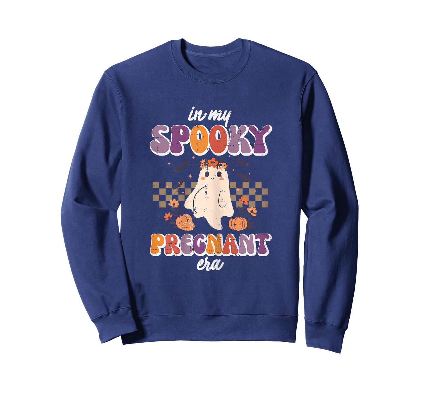 Halloween My Spooky Pregnant Era Retro Ghost Costume Women T-Shirt