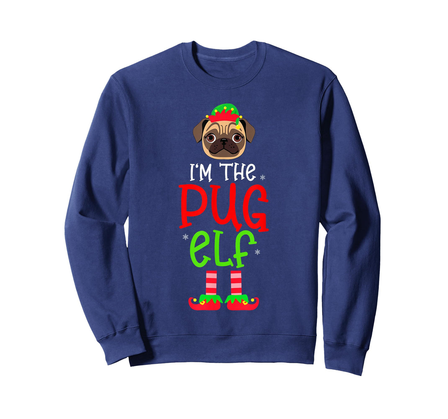 Christmas I'm The Pug Elf Pet Dog Matching Family Group T-Shirt