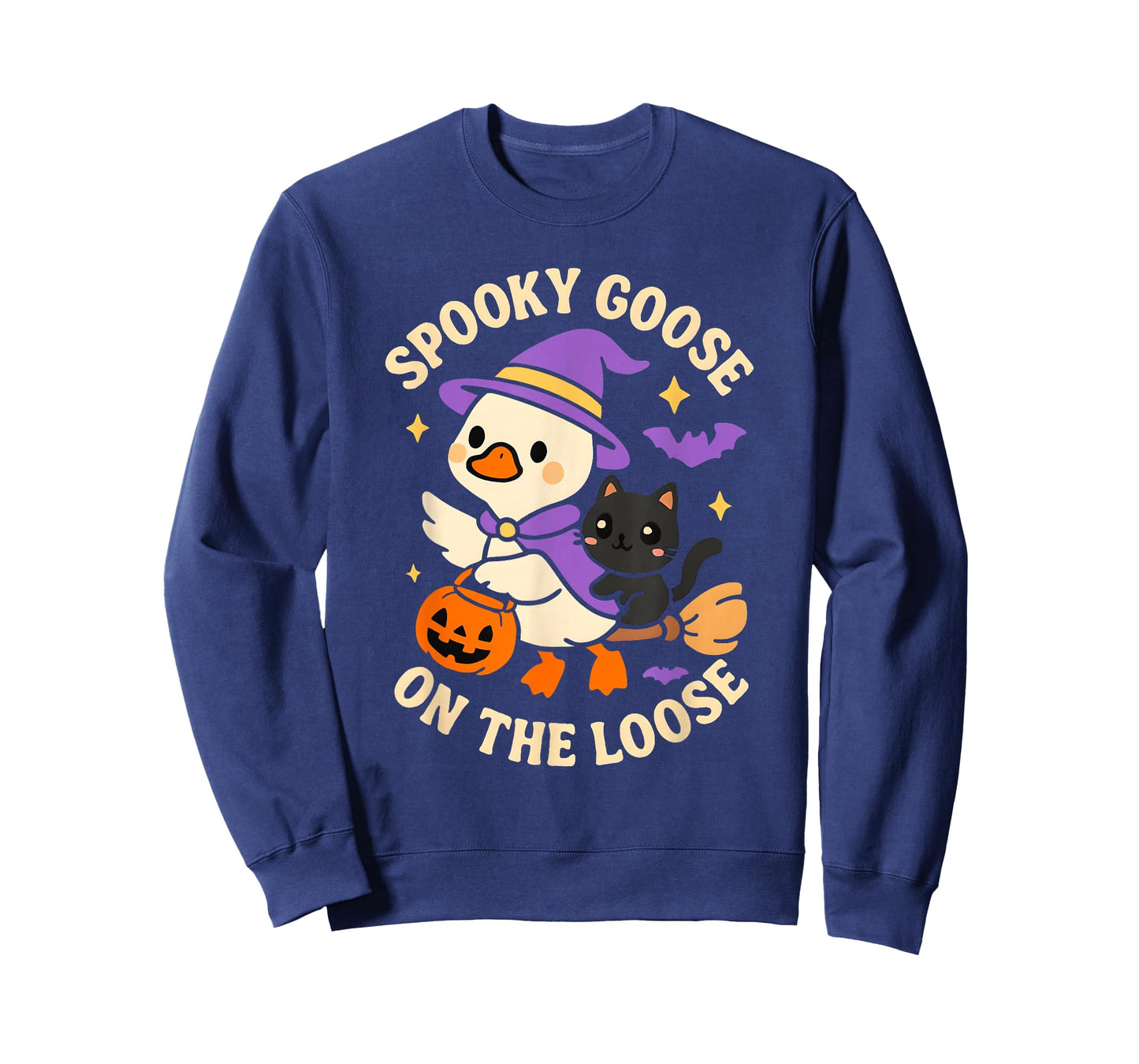 Spooky Goose On The Loose Halloween Silly Witch Women T-Shirt