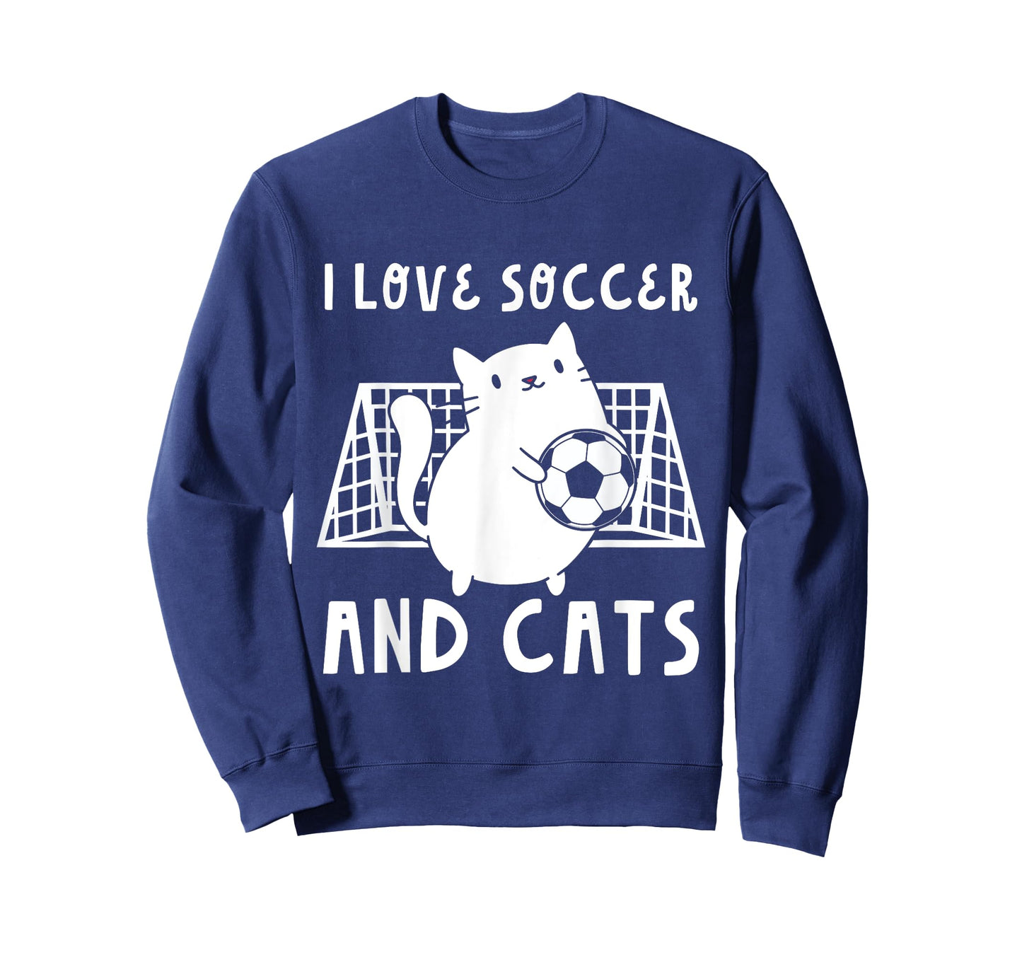 Cute I Love Soccer And Cats Funny Soccer Goalie Goalkeeper T-Shirt