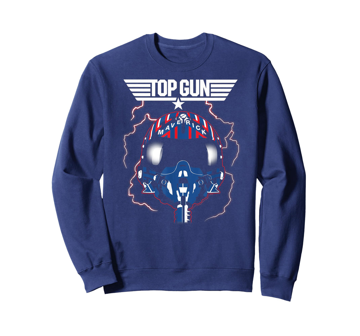 Top Gun Maverick Helmet with Lightning Classic Action Movie T-Shirt