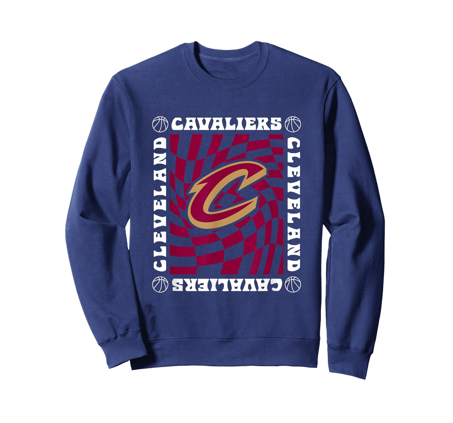 NBA Cleveland Cavaliers Retro Checkerboard Wave T-Shirt