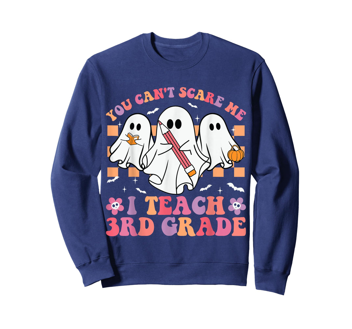You Can't Scare Me I Teach 3rd Grade Teacher Halloween Ghost T-Shirt