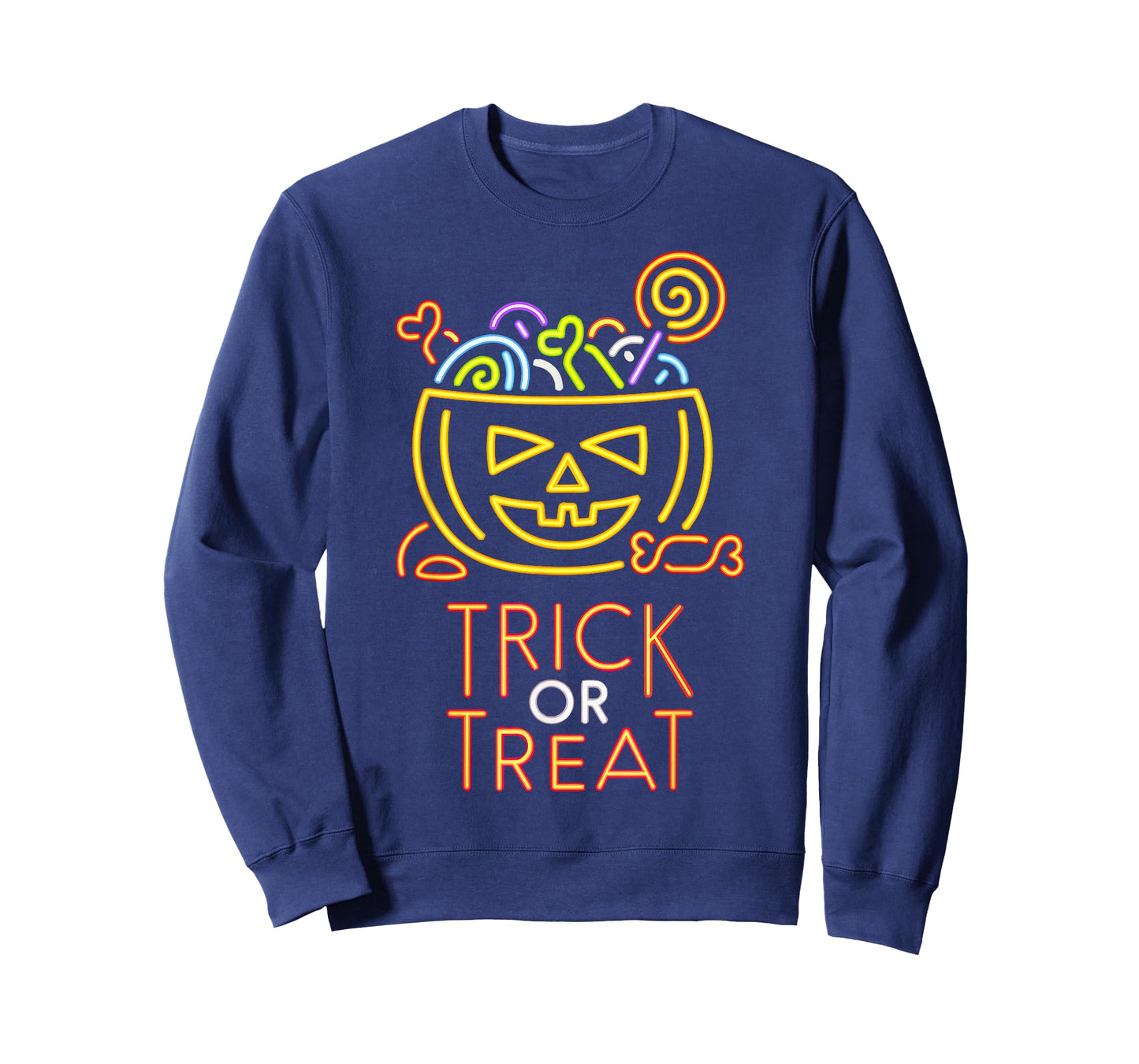 Trick Or Treat Neon Sign T-shirt Halloween Costume T-Shirt