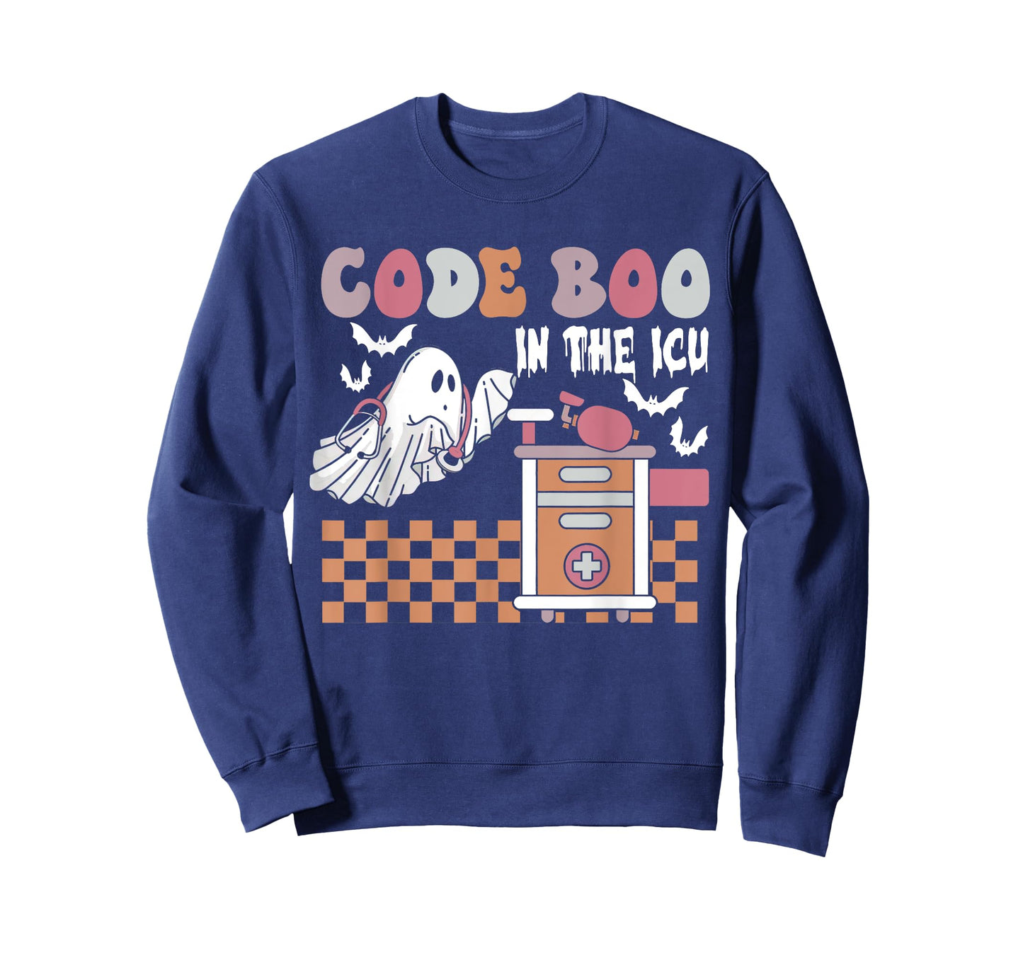 Groovy Retro Halloween ICU Nurse, Code Boo In The ICU T-Shirt