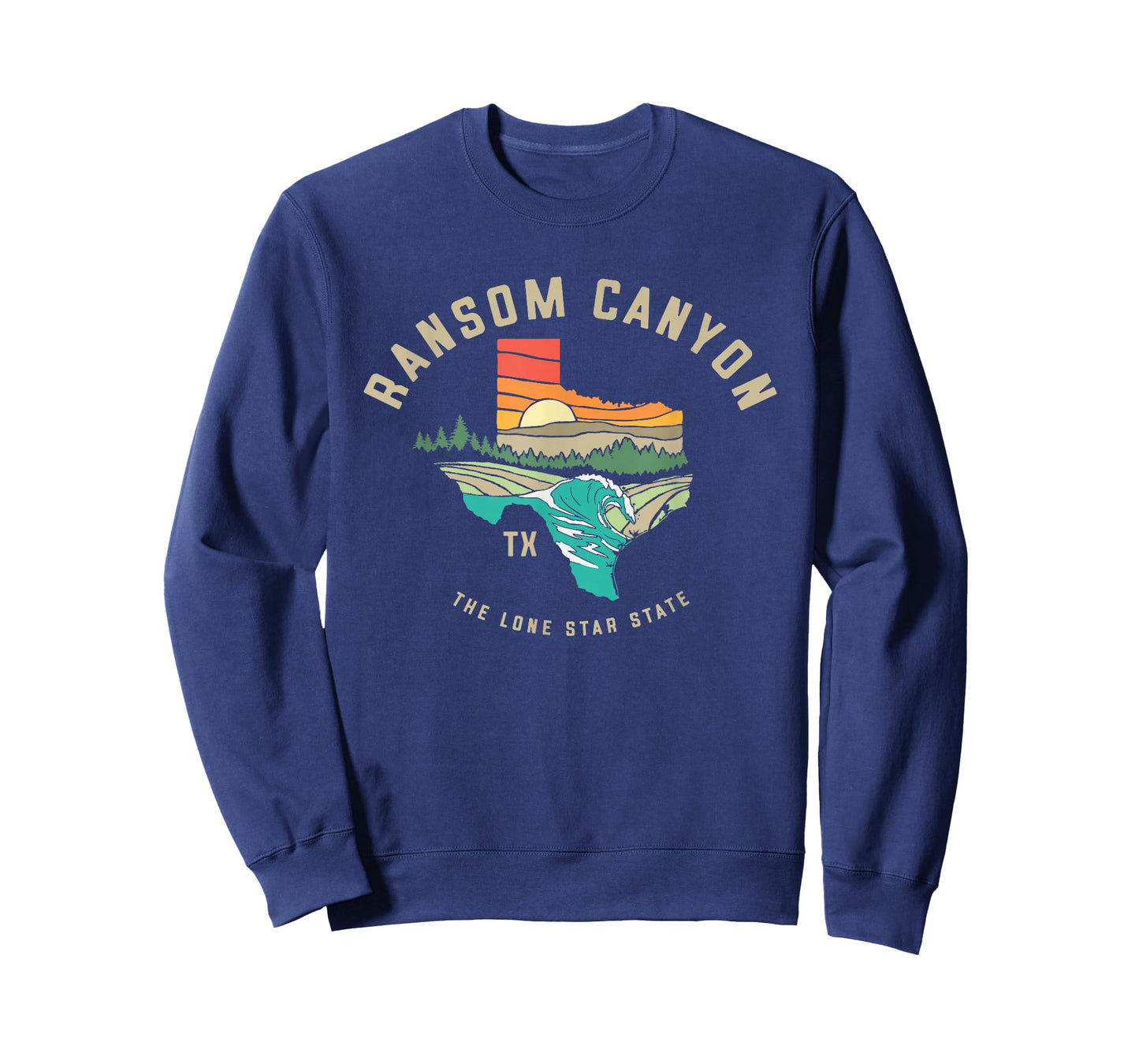 Ransom Canyon Texas Outdoors Vintage Nature Illustration T-Shirt