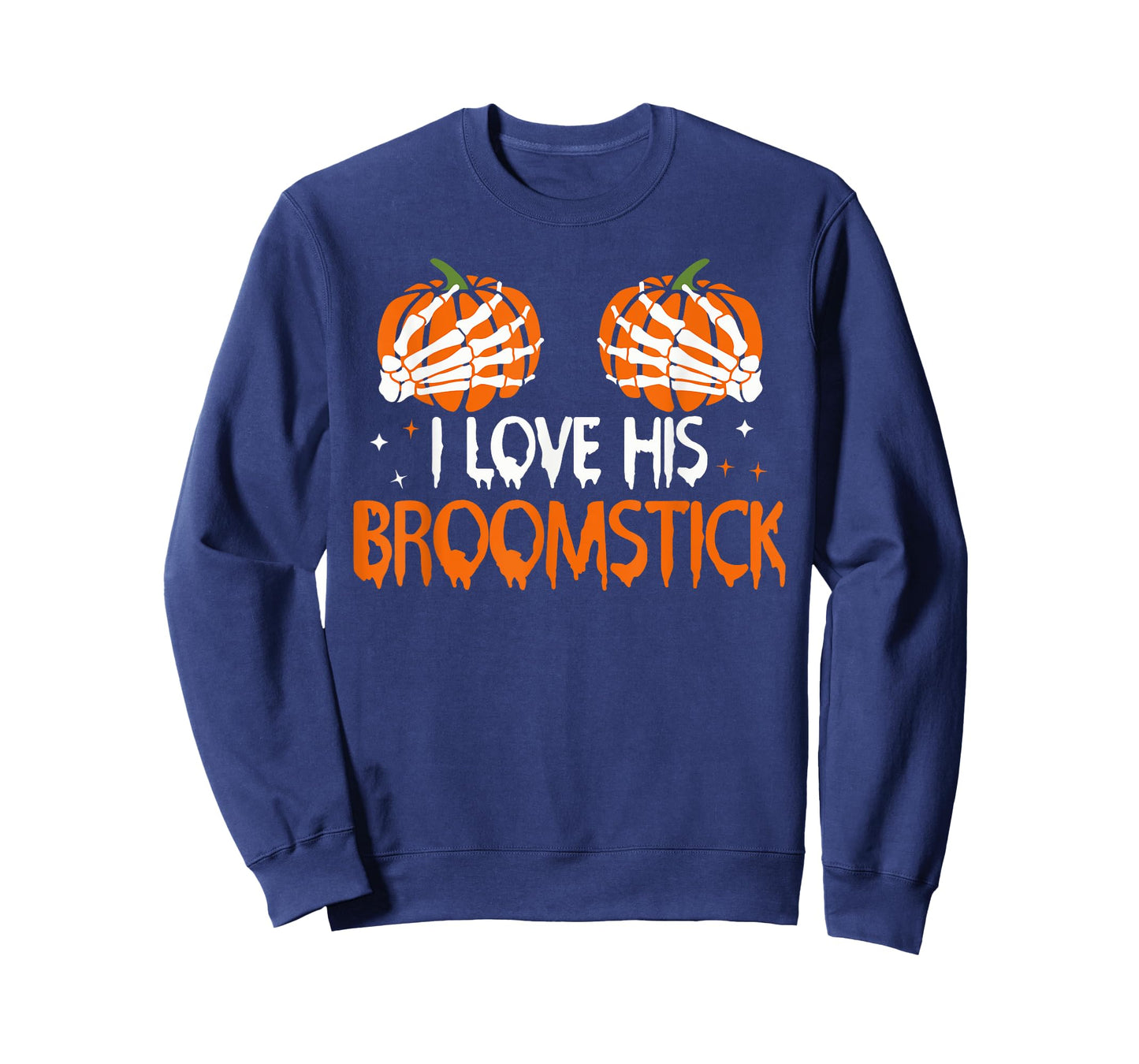 I Love His Broomstick I Love Her Pumpkins Halloween Couples T-Shirt