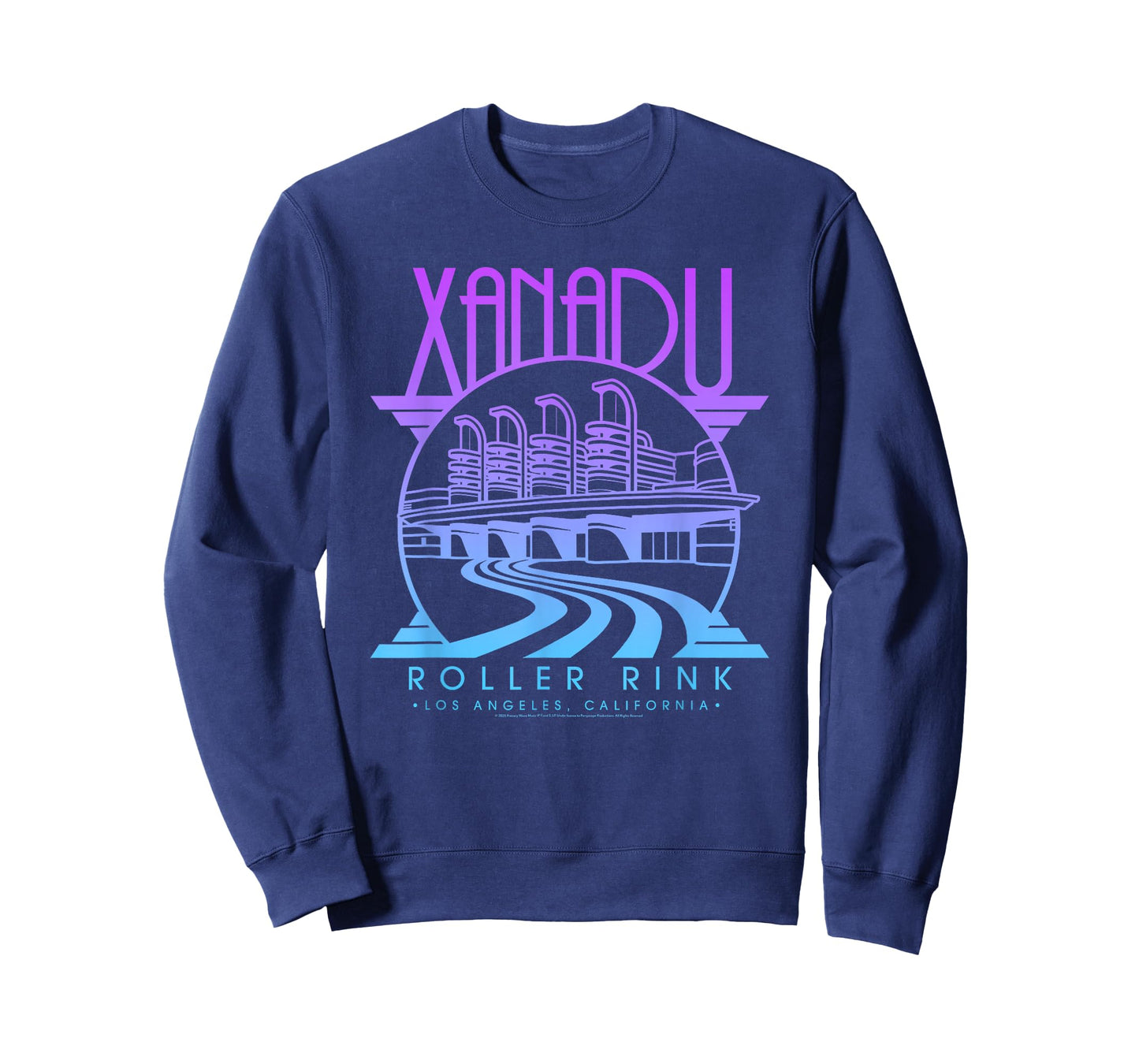 Olivia Newton-John Xanadu Roller Rink Purple Blue Fade Logo T-Shirt