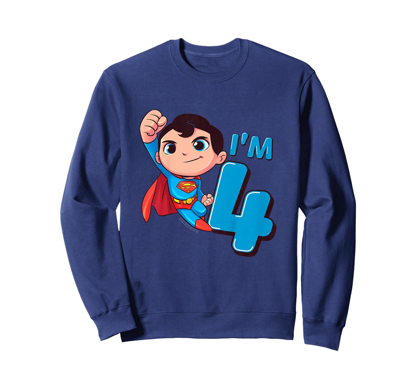 Kids Superman 4th Birthday Cute I'm 4 T-Shirt