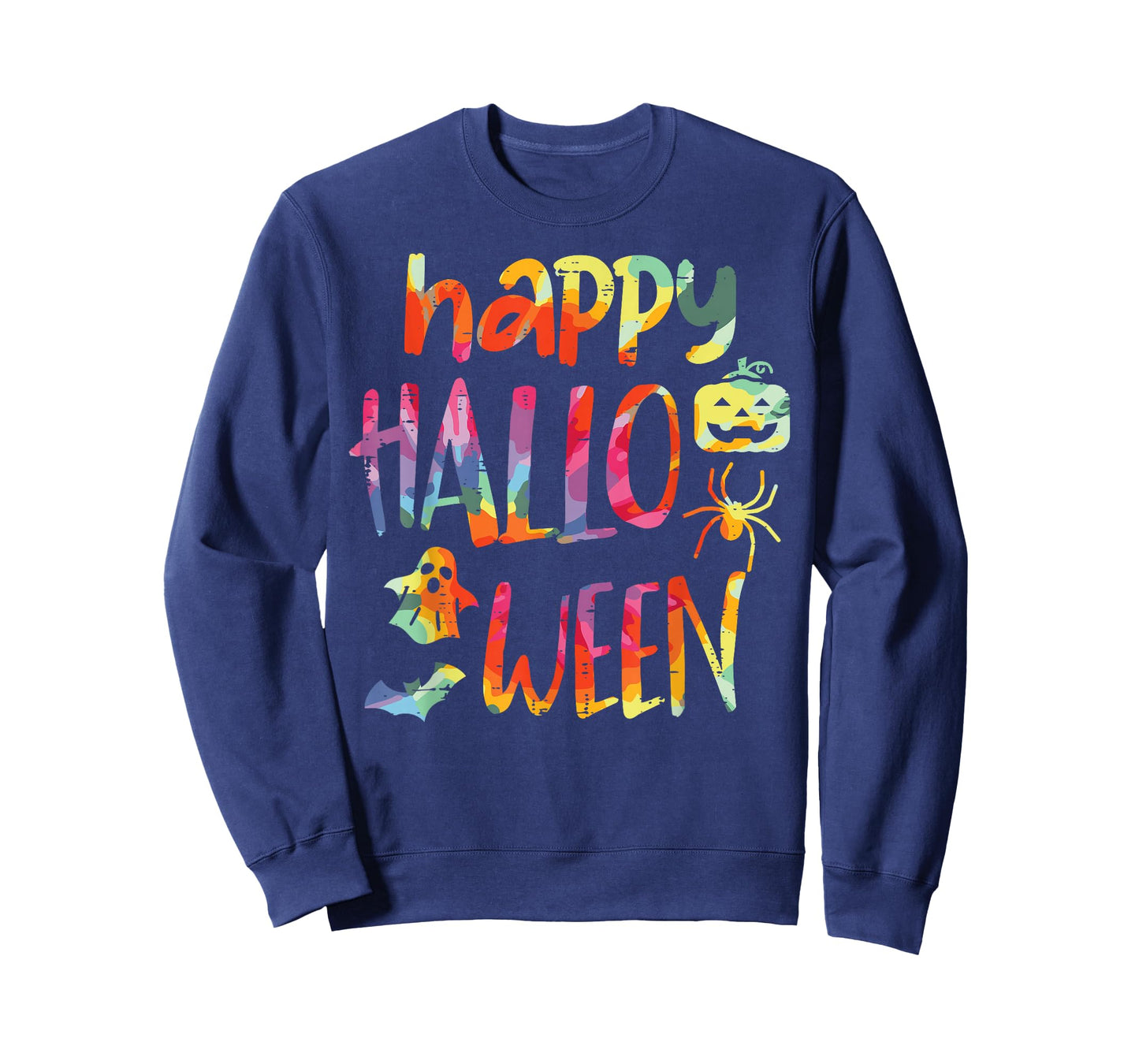 Tie Dye Happy Halloween Retro Costume Hippie Men Women Kids T-Shirt