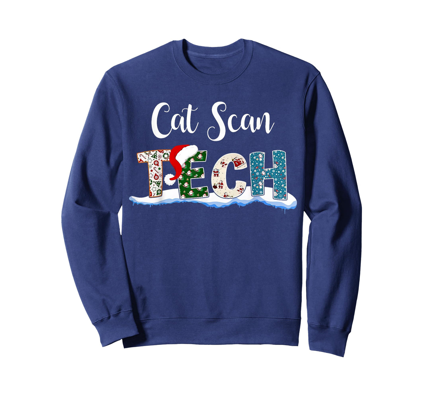 Cat Scan Tech Santa Hat Christmas Radiology Technologist Men Women T-Shirt