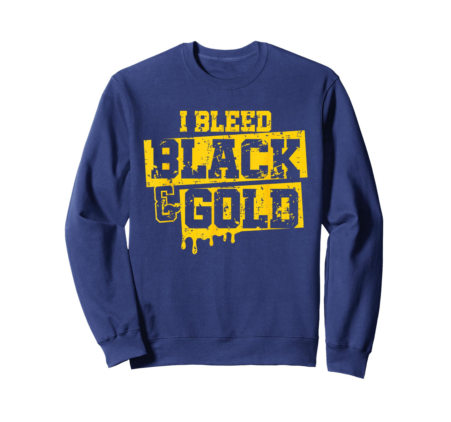 I Bleed Black & Gold Game Day Group School Football Sports T-Shirt