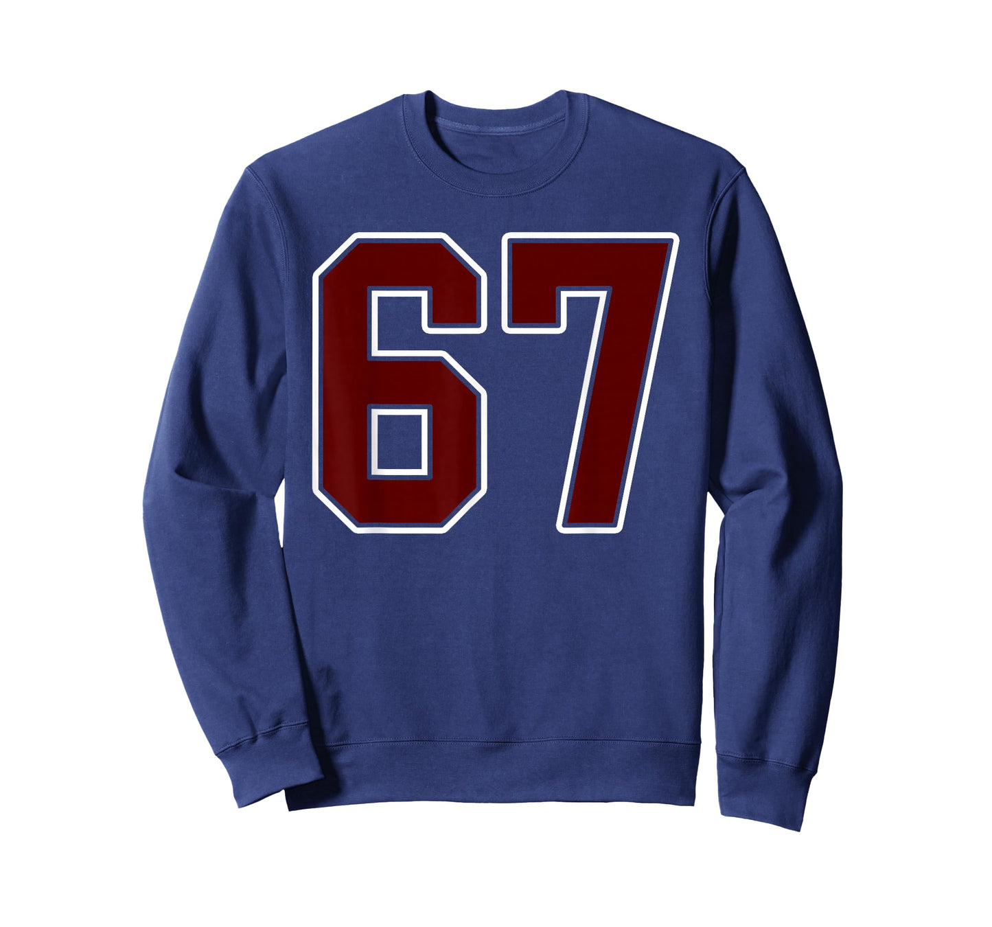Maroon and White Number 67 Jersey Player Uniform #67 Fan T-Shirt
