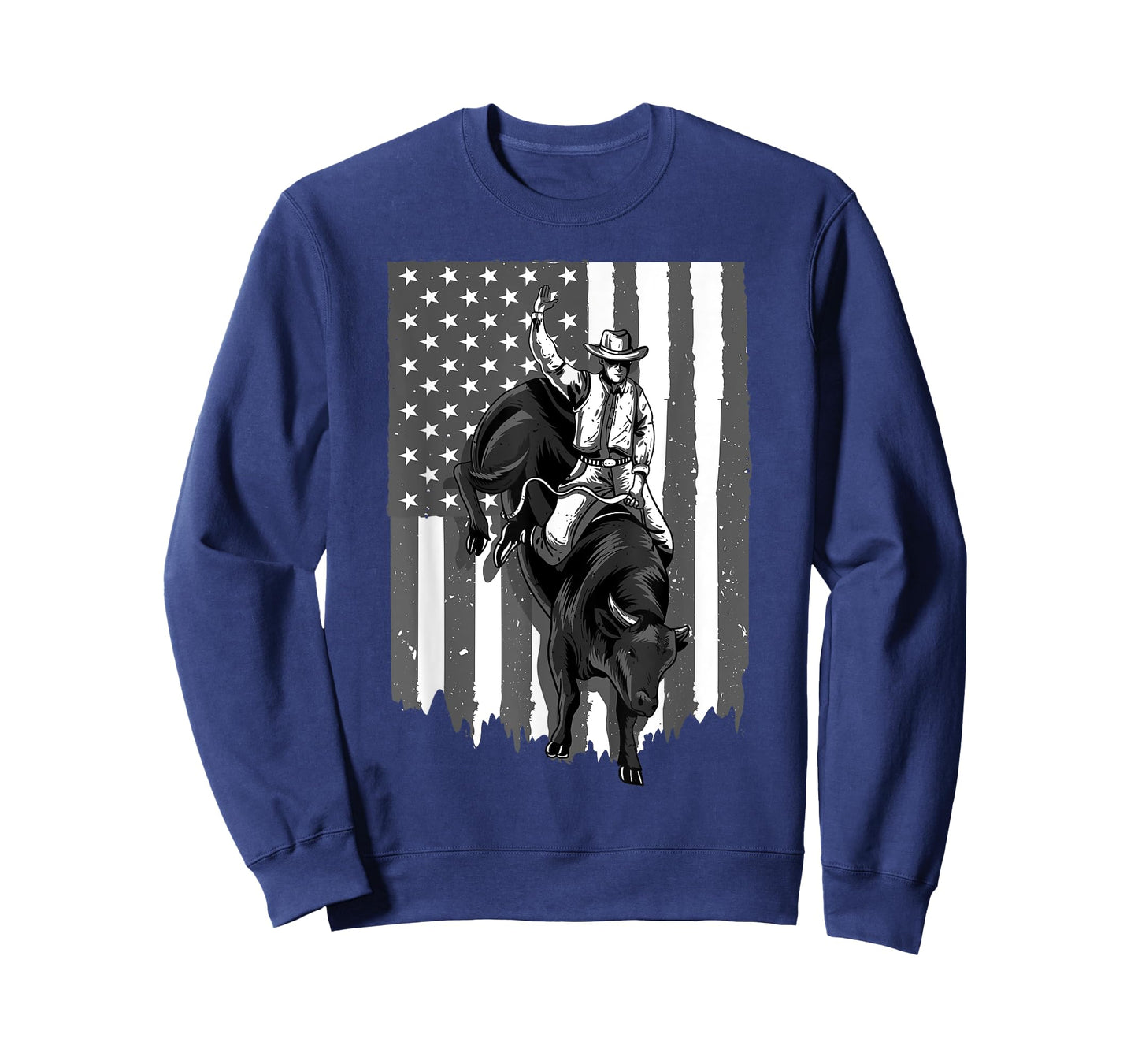 American Flag Bull Riding Cowboy 4th Of July Patriotic Rodeo T-Shirt