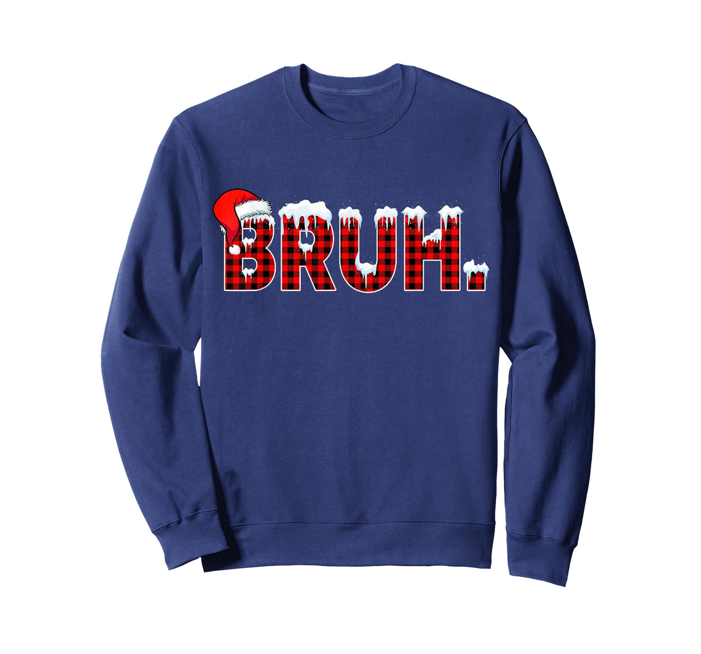 Bruh Funny Christmas Plaid Teens Boys Kids Xmas Pajamas T-Shirt