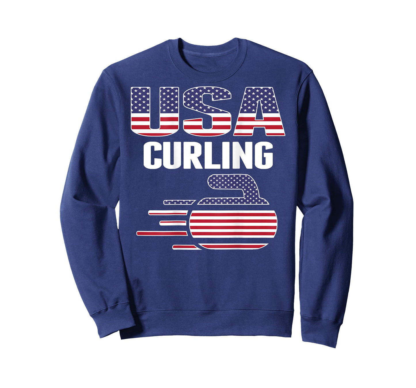 USA Team Curling Rock Jersey American Flag Winter Sport Gift T-Shirt for Women Kids Men