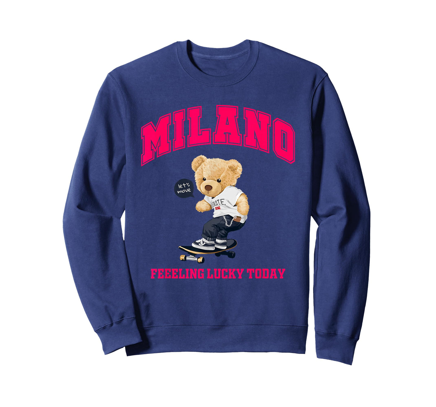 Cool Milan Italy Teddy Bear Illustration Graphic Cartoon T-Shirt