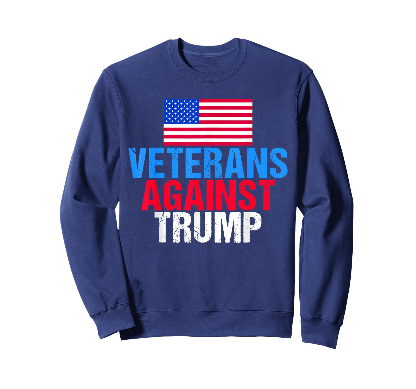 Veterans Against Trump American Flag Vintage Patriot Saying T-Shirt