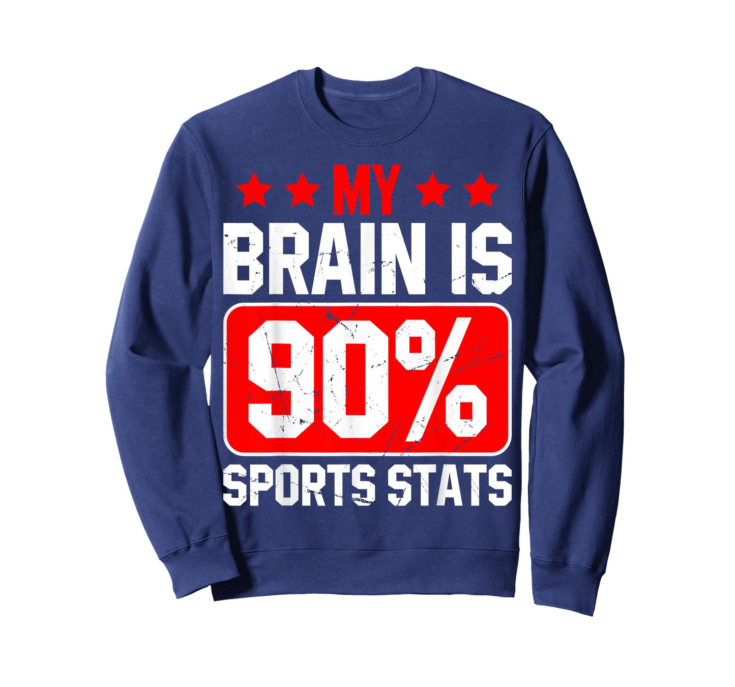 My Brain Is 90 Percent Sports Stats Funny Sports Statistics T-Shirt