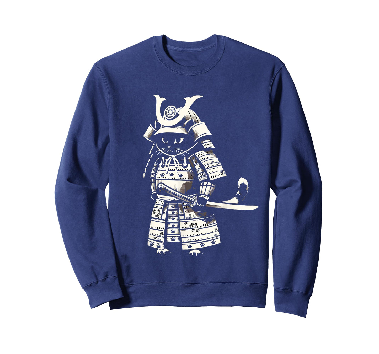 Kawaii Cat Anime Japanese Retro Samurai Novelty Funny Cat T-Shirt
