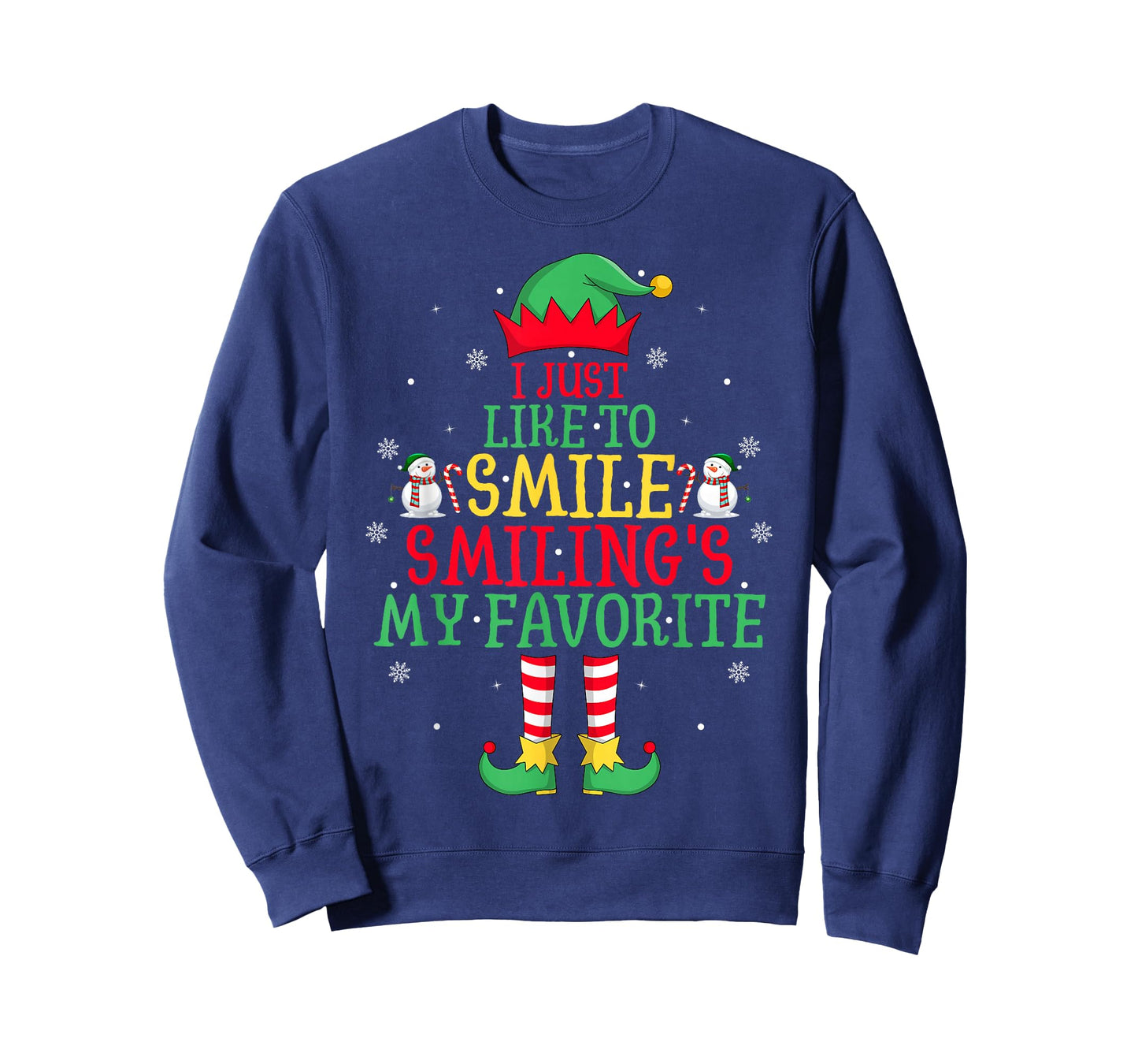 I Just Like Smile Smiling is My Favorite Xmas Smiling Elf T-Shirt