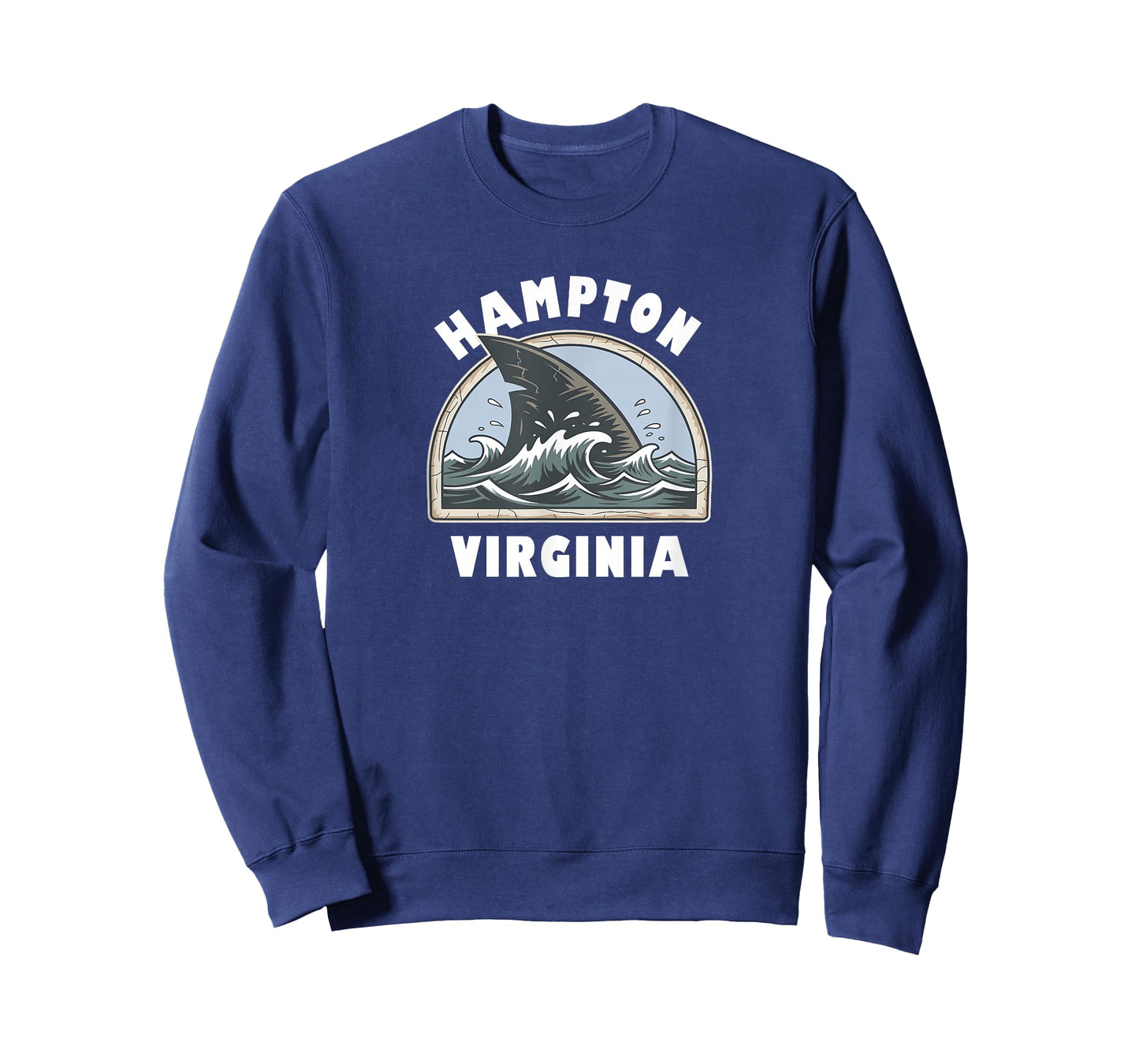 Hampton Virginia Shark Fin Beach Vacation Souvenir T-Shirt