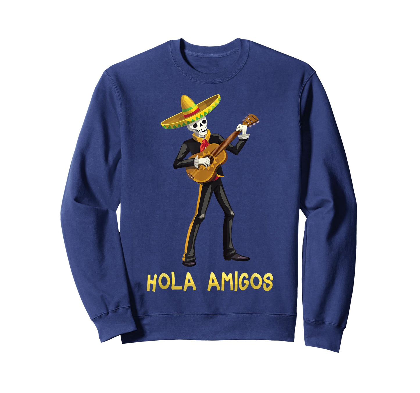 Mexican Halloween - Hola Amigos - Skull - Guitar - Costume T-Shirt