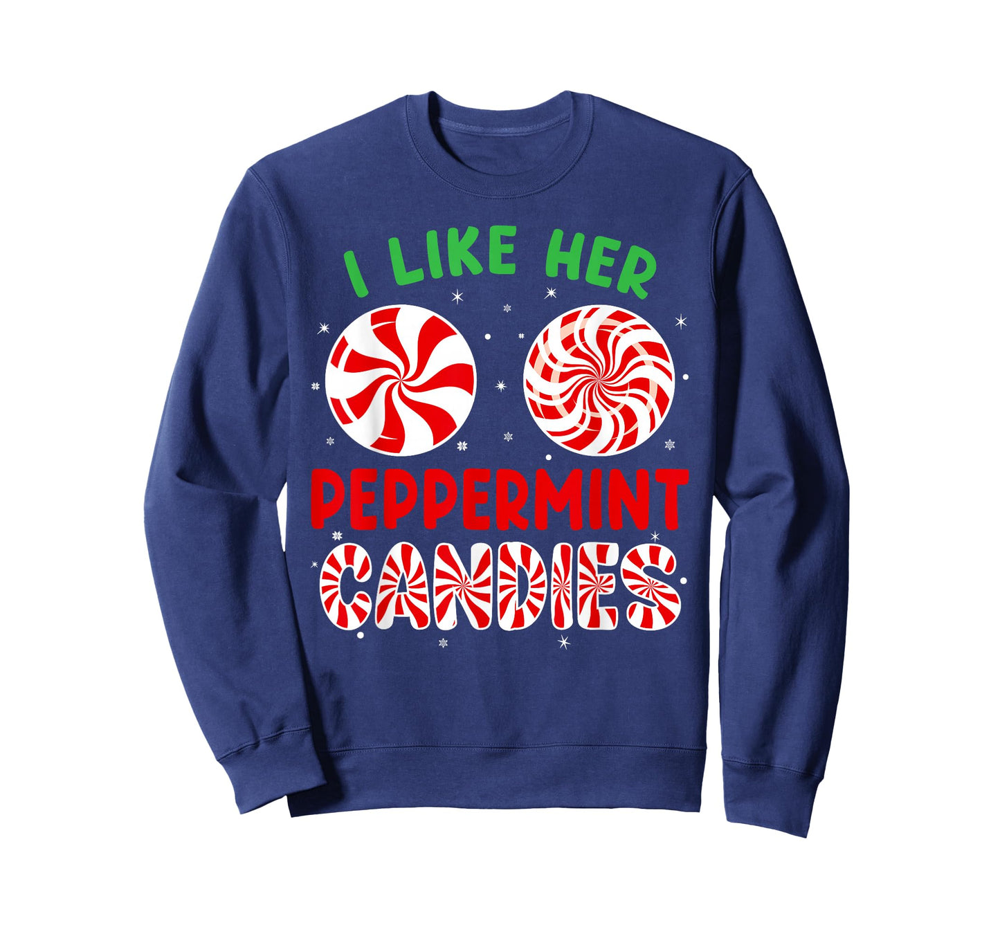 Funny Couples Matching Christmas Shirt - I Like Her Peppermint Candies - Unisex-Adults - Black - Small - Short Sleeve - T-Shirt