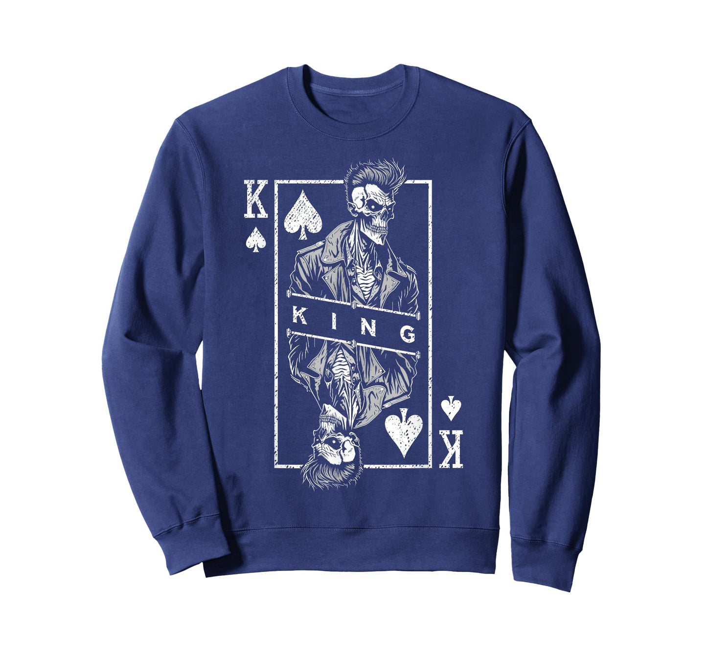 King Of Spades Poker Biker Zombie Halloween Playing Card T-Shirt