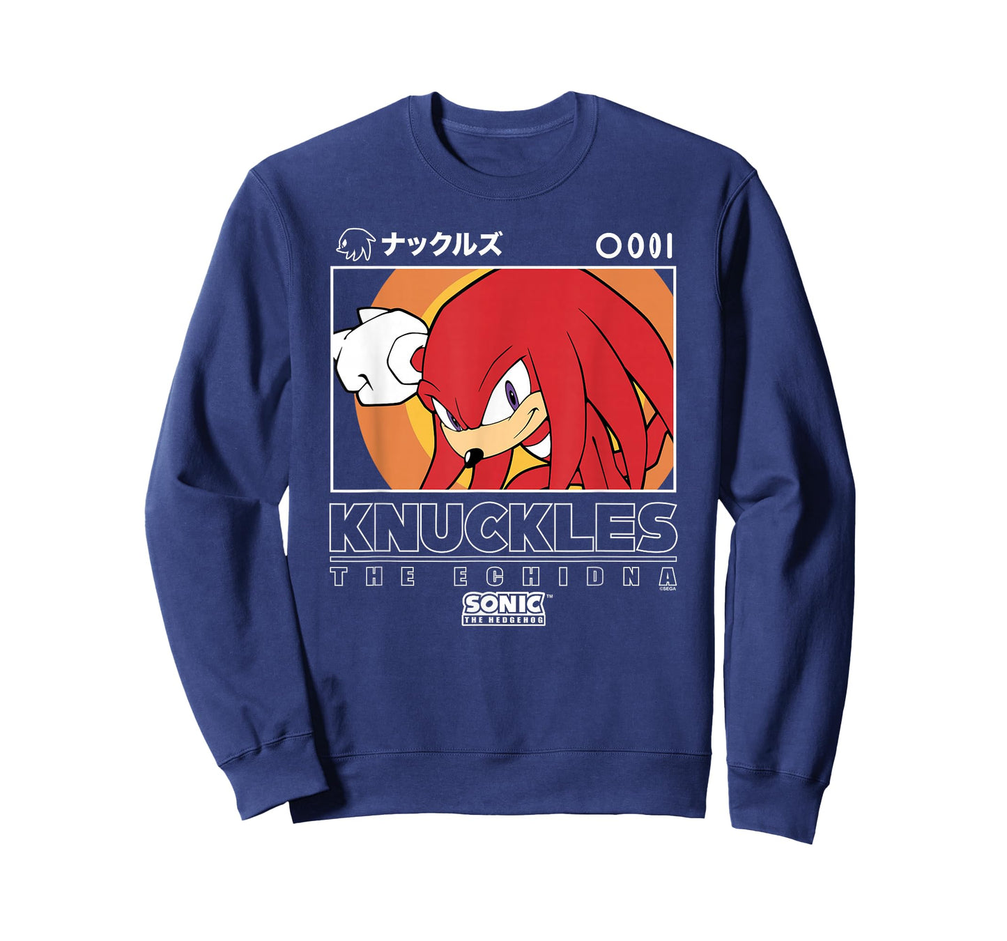 Sonic The Hedgehog Knuckles Iconic Kanji Chest Big Portrait T-Shirt