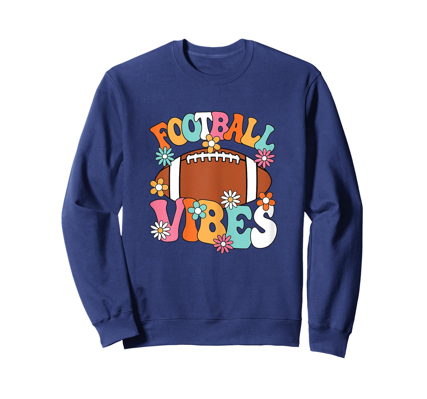 Football Vibes American Football Player Groovy Women Girls T-Shirt
