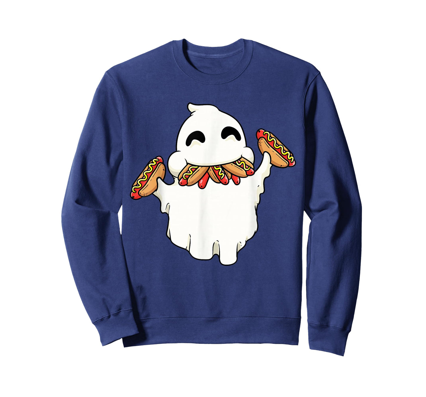 Funny Ghost With Hot Dogs Halloween Hotdog Lover Food Kids T-Shirt