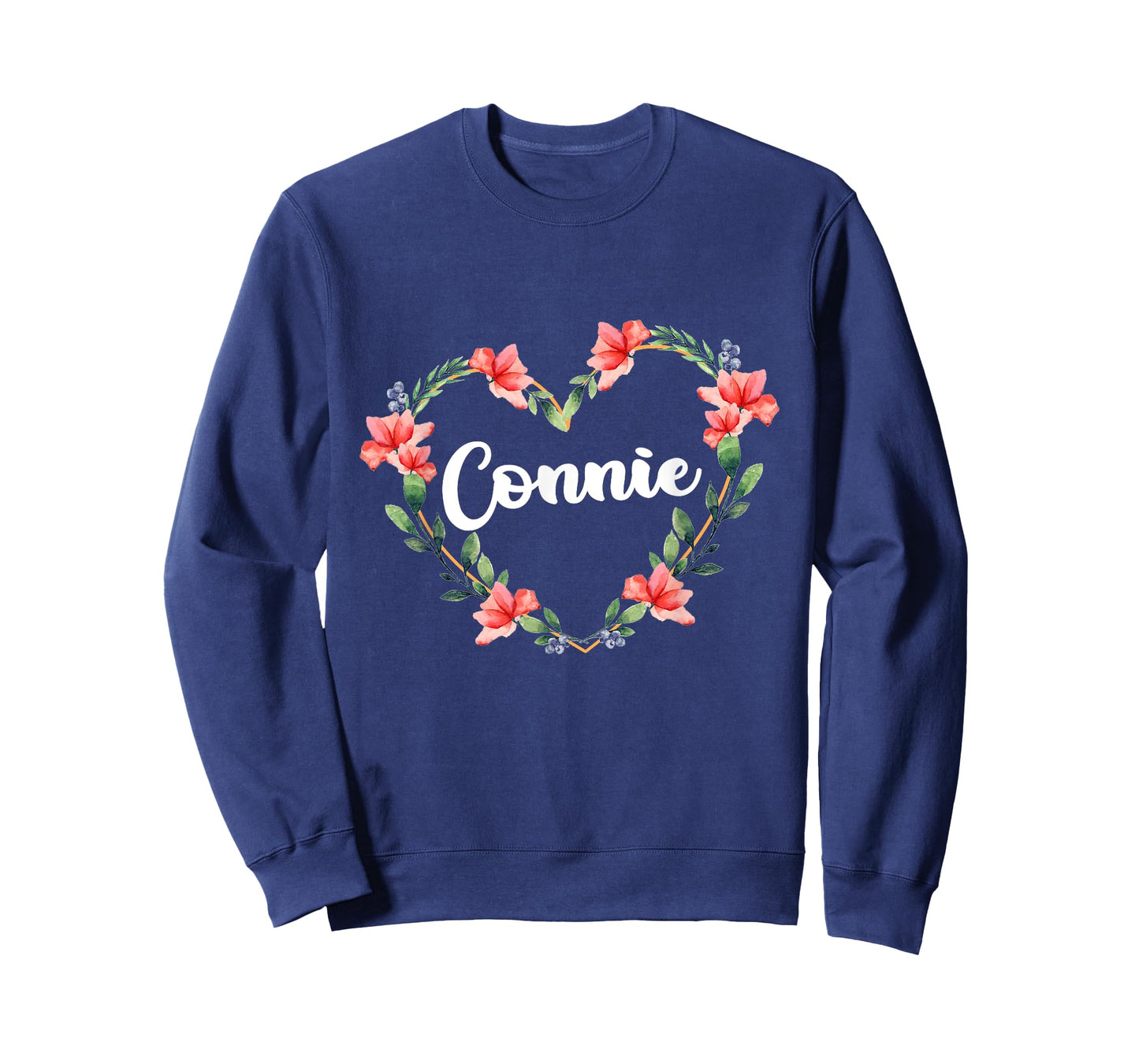 Connie Flower Heart Personalized Name Connie T-Shirt