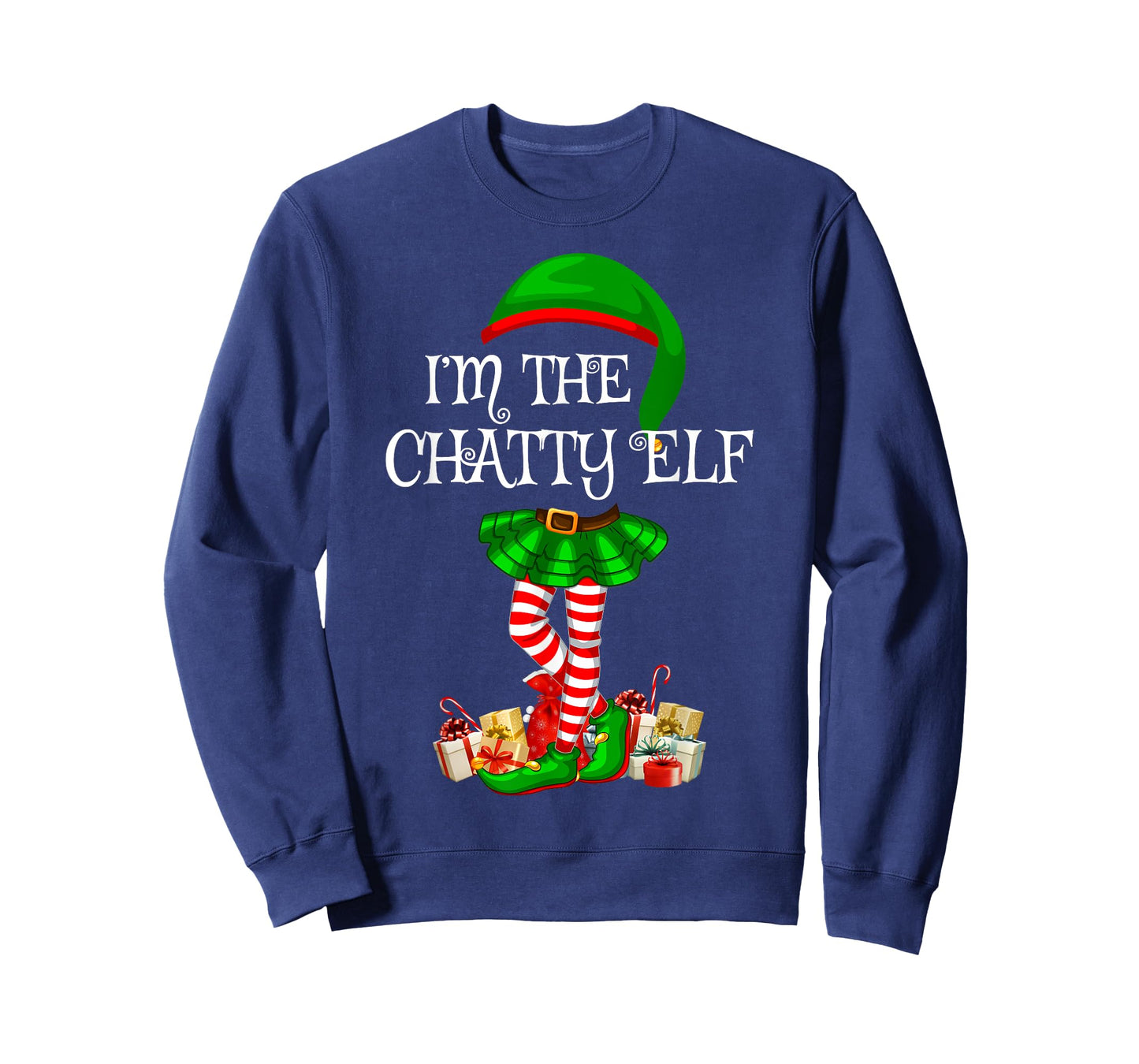 Matching Family Women Girls I'm The Chatty Elf Christmas T-Shirt